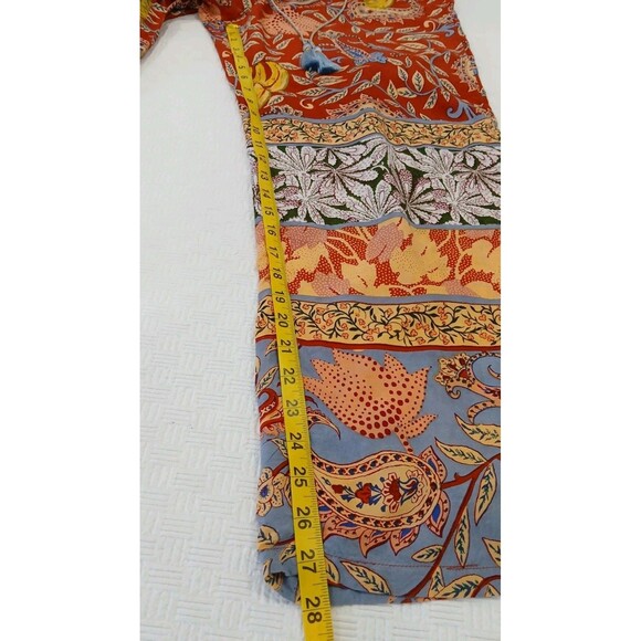 Anthropologie Sonrisa Paisley Floral Red Flowy Wide Leg Beach Pants size medium - Picture 6 of 10